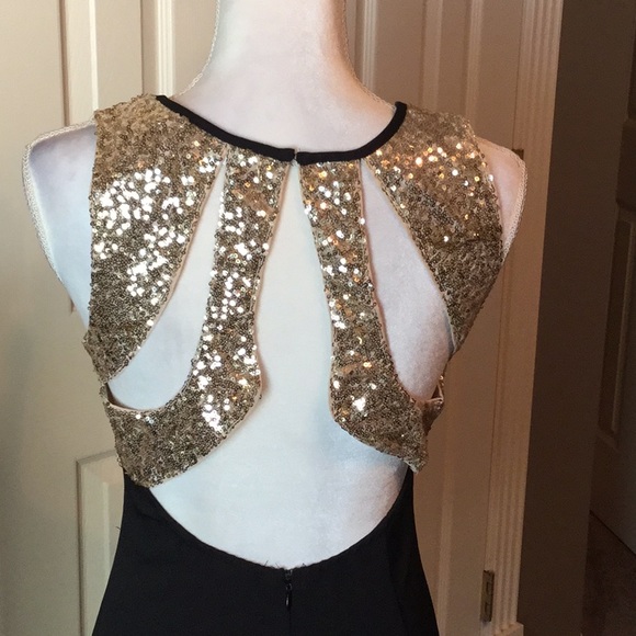 Beautiful NWOT Black and gold Xenia boutique dress - Picture 5 of 7